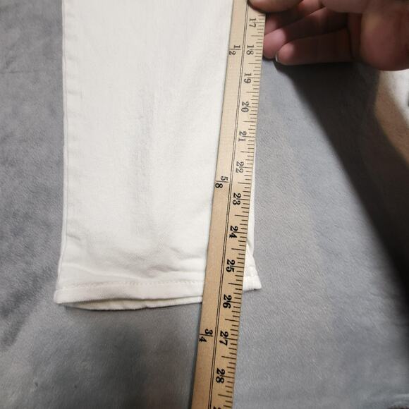 Levi's Classic Crop Jeans Womens 14 White Stretch Denim 5-Pocket Casual - Picture 8 of 12